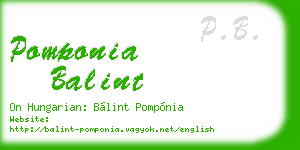 pomponia balint business card